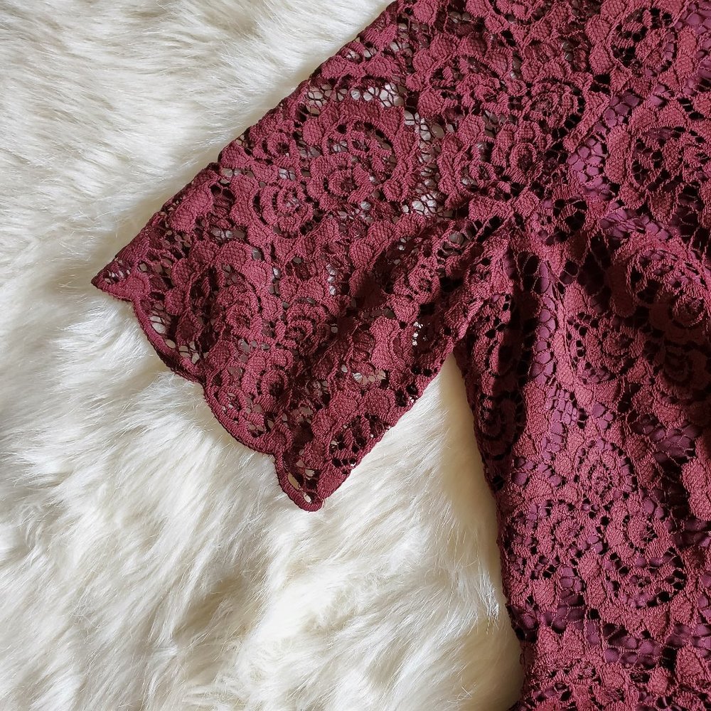 Madewell Burgundy Lace Magnolia Dress Size 0 NWOT - Picture 6 of 16